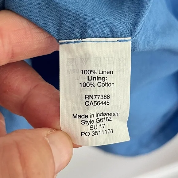 J. Crew Blue Linen Spaghetti Streps Sundress Mini size L - Picture 6 of 7